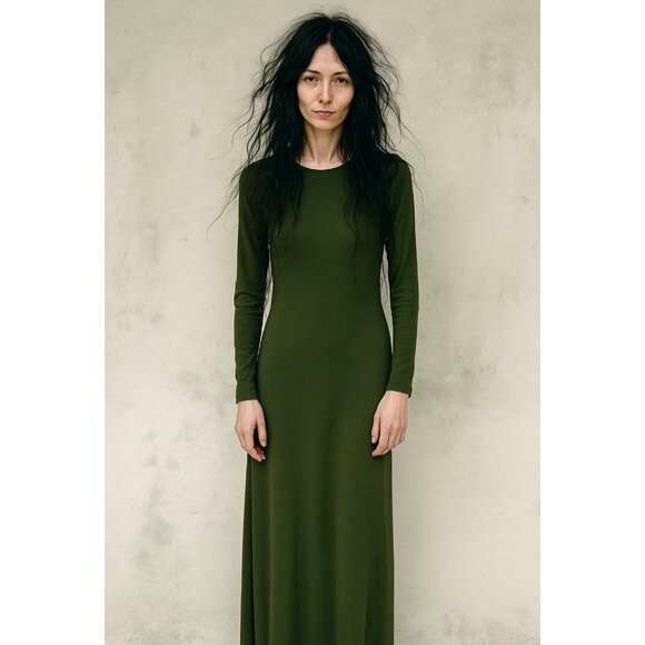 Vintage (like new) 70s style witchy vibes hunter green dress - Picture 1 of 8